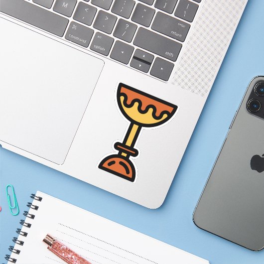 Trophäe Aufkleber (Laptop mit iPhone)