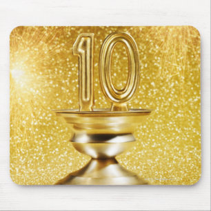 Trophäe der Goldzahl-10 Mousepad