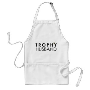 Trophäe-Ehemann-Schürze für Vater - Weiß Schürze