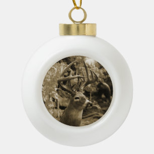 Trophäe Hirsch Keramik Kugel-Ornament