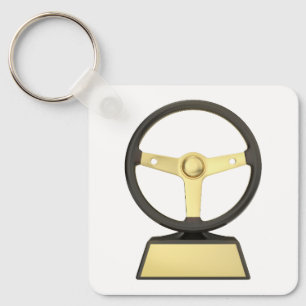 Trophäe Lenkrad Gold Schlüsselanhänger