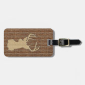 Trophäe-Rotwild mit den Geweihen Gepäckanhänger (Vorderseite horizontal)