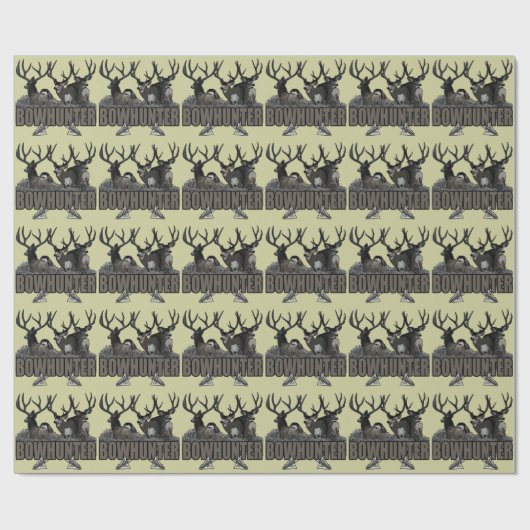 Trophäe sträubt sich Bowhunter Geschenkpapier (Flach)