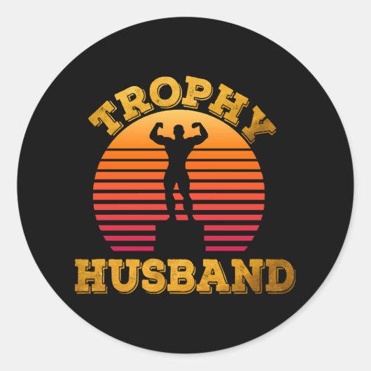 Trophäen-Ehemann Runder Aufkleber (Vorderseite)