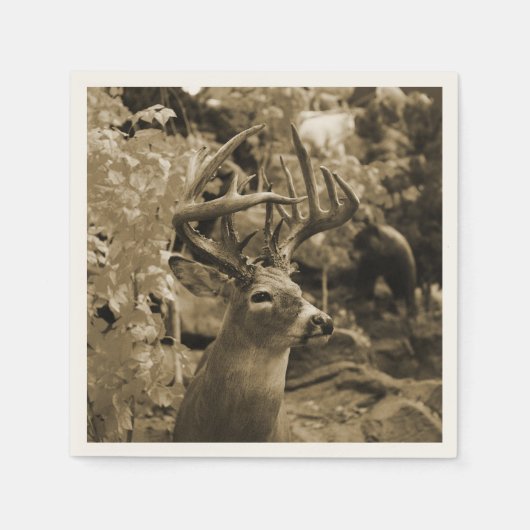 Trophäenhirsch Serviette (Vorderseite)