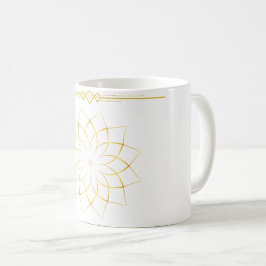 Trophie der Golden Geometric Blume Kaffeetasse (VorderseiteRechts)