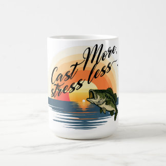 Trophy Bass Fishing Graphic Cast More, stress less Kaffeetasse