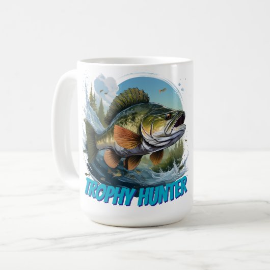 Trophy Bass Hunter Anpassbar Kaffeetasse (Vorderseite Links)