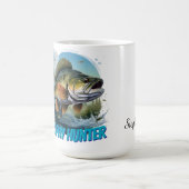 Trophy Bass Hunter Customizable Kaffeetasse (Mittel)