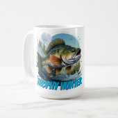 Trophy Bass Hunter Customizable  Kaffeetasse (Vorderseite Links)