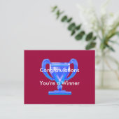 Trophy Blue Cup The MUSEUM Zazzle Geschenke Postkarte (Stehend Vorderseite)