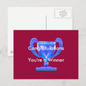 Trophy Blue Cup The MUSEUM Zazzle Geschenke Postkarte (Vorne/Hinten)