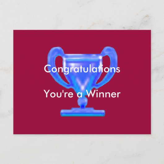 Trophy Blue Cup The MUSEUM Zazzle Geschenke Postkarte (Vorderseite)