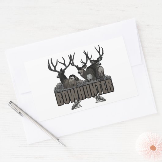 Trophy Bucks Bowhunter Rechteckiger Aufkleber (Umschlag)