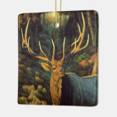 Trophy Bull Elk in Autumn Keramikornament (Links)