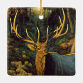 Trophy Bull Elk in Autumn Keramikornament (Rückseite)