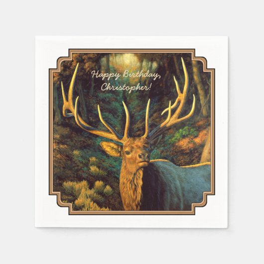 Trophy Bull Elk in Autumn Serviette (Vorderseite)