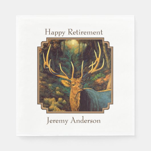 Trophy Bull Elk in Autumn Serviette (Vorderseite)