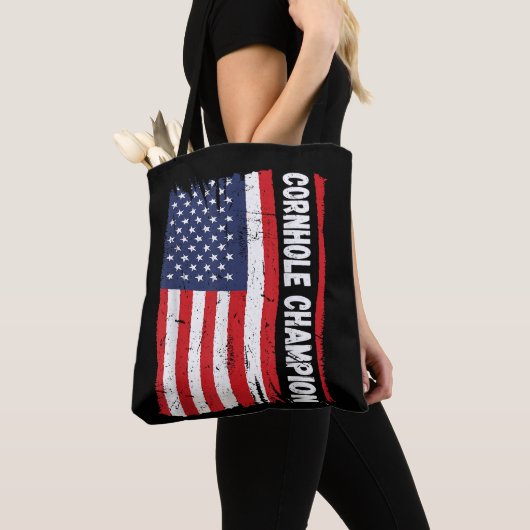 Trophy Champion Fun Bean Bag Cornhole Player Flag Tasche (Von Nahem)