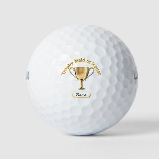 Trophy Cup für eine 'Trauzeugin'. Golfball (Vorderseite)