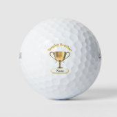 Trophy Cup für einen Trophäenbrüder auf einem Golf Golfball (Vorderseite)