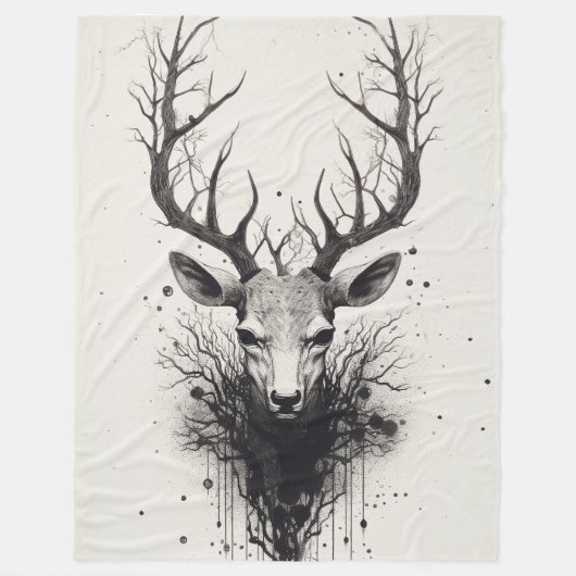 "Trophy Deer" Fleecedecke (Vorderseite)