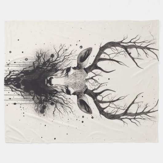 "Trophy Deer" Fleecedecke (Vorderseite (Horizontal))