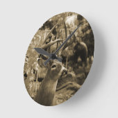 Trophy Deer Runde Wanduhr (Winkel)