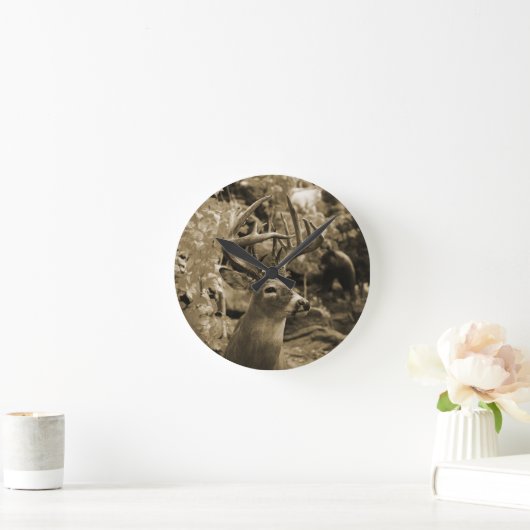 Trophy Deer Runde Wanduhr (Zuhause)