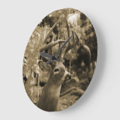 Trophy Deer Runde Wanduhr (Winkel)