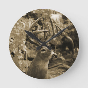 Trophy Deer Runde Wanduhr