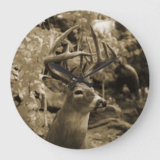 Trophy Deer Runde Wanduhr (Vorderseite)