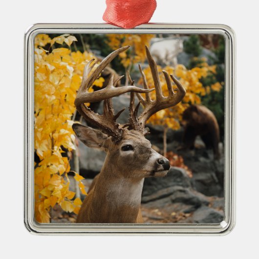 Trophy Deer Silbernes Ornament (Vorne)