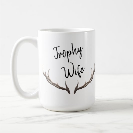 Trophy Ehefrau Hörnerspass Kaffeetasse (Links)