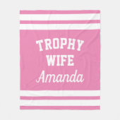 TROPHY EHEFRAU komische Fleecedecke für verheirate (Vorderseite)