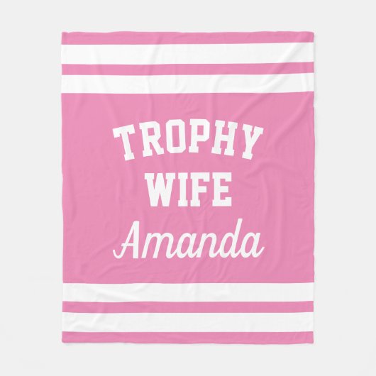 TROPHY EHEFRAU komische Fleecedecke für verheirate (Vorderseite)