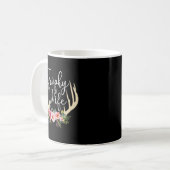 Trophy Ehefrau Niedliche Hirschantler Blume Jäger  Kaffeetasse (Vorderseite Links)