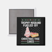 Trophy Ehemann Angetrieben Von Christmas Tree Cake Magnet (Vorderseite/Rückseite)