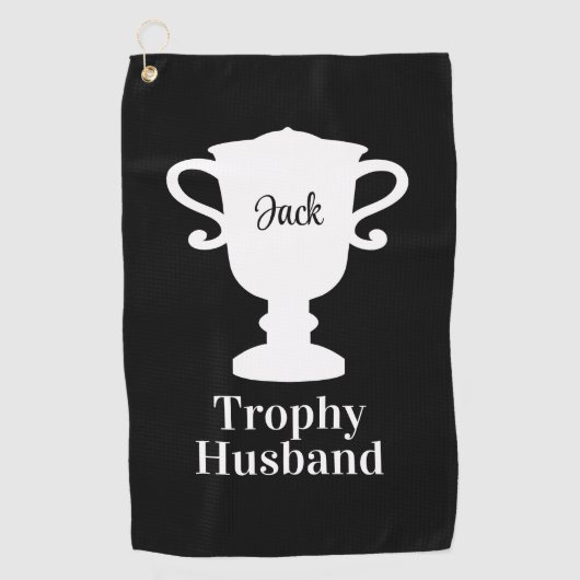Trophy Ehemann Golfhandtuch mit individuellem Name (Vorderseite)