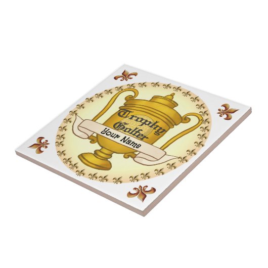 Trophy Golfer Golf Fliese (Seite)