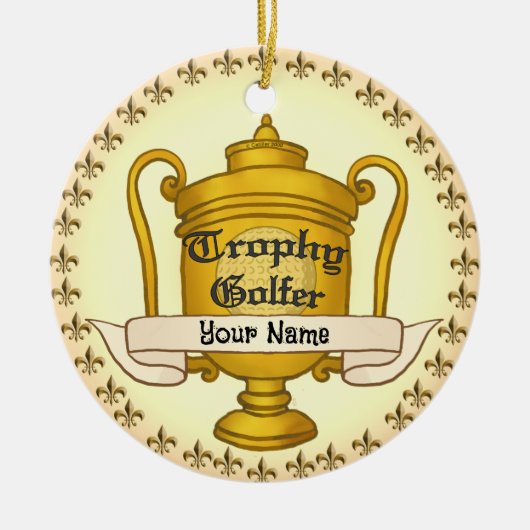 Trophy Golfer Golf Keramik Ornament (Vorne)