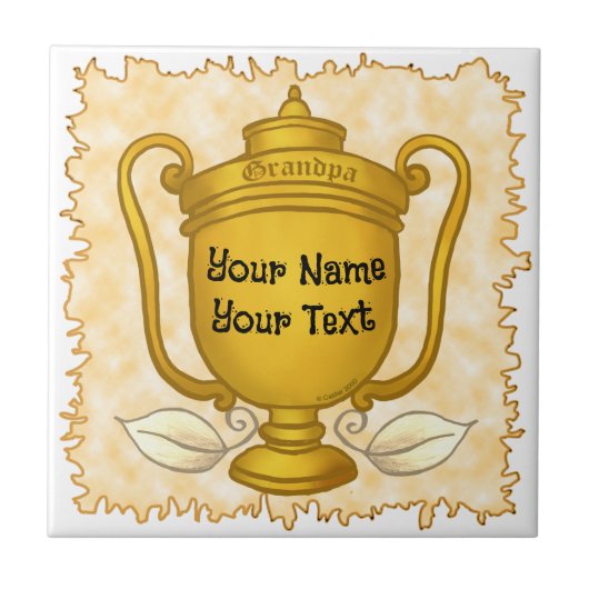 Trophy Grandpa Golf Fliese (Vorderseite)