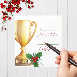 Trophy Holiday Contest Voting Notepad Pack von 40 Notizblock