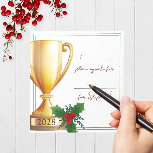 Trophy Holiday Contest Voting Notepad Pack von 40 Notizblock
