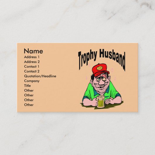 Trophy Husband Cartoon Visitenkarte (Vorderseite)