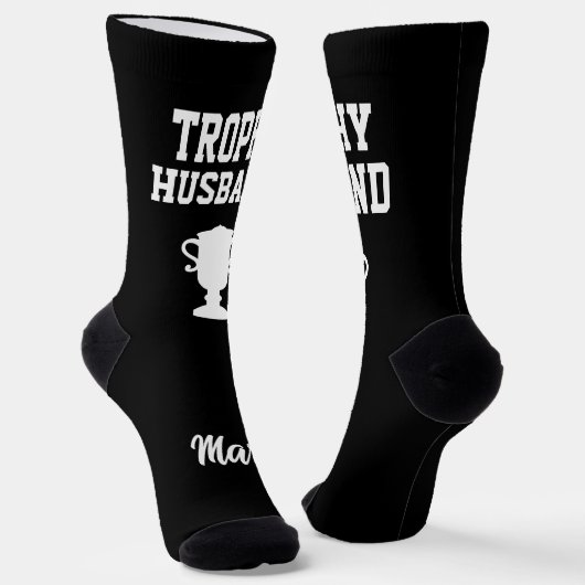 Trophy Husband gift socks with custom name Socken (Gewinkelt)