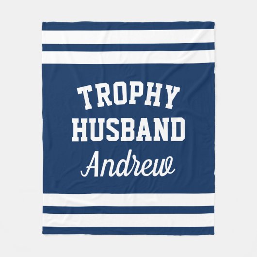 TROPHY HUSBAND komische Fleecedecke für Männer (Vorderseite)