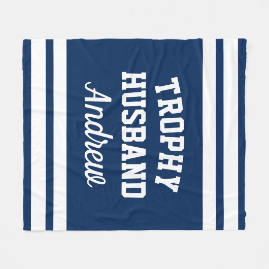 TROPHY HUSBAND komische Fleecedecke für Männer (Vorderseite (Horizontal))