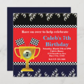 Trophy & Race Flags Party Einladungen (Vorne/Hinten)