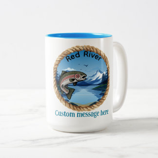 Trophy Rainbow Trout Mountain Fishing Zweifarbige Tasse
